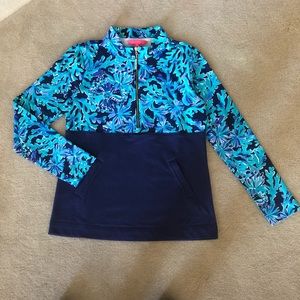 Lilly Pulitzer UPF 50+ Asher Popover Bright Navy